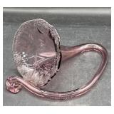 7 inch long purple glass horn