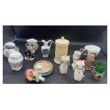 Vintage salt and pepper shakers/advertising