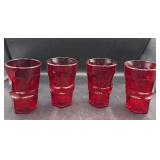 Ruby red set of 4 glasses