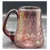 Cedar point purple glass mug 4 1/2 inch tall