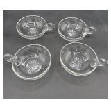 4 crystal handle dishes