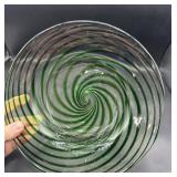 Large art glass swirl bowl 11ï¿½ wide