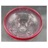 Art glass bowl cranberry