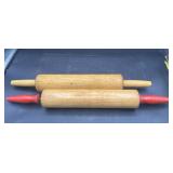 primitive, wooden rolling pans