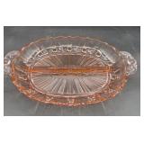 Pink depression divided dish 11.5ï¿½