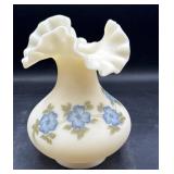 Fenton hand painted/signed 7 inch tall vase