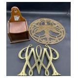 Large brass trivets/spice box
