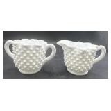 Fenton milk glass cream and sugar