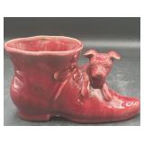 Vintage pottery dog planter
