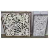 Two large decorative metal wall art pieces