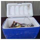 Plastic cooler full of tools