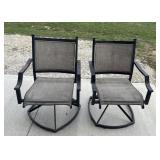 2 outdoor patio chairs swivel does have wear
