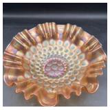 Large carnival ruffle dish/bowl 9 inch wide