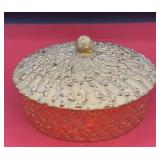 Weeping gold decorated round dish with lid