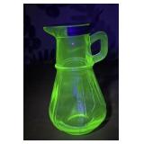 Green depression syrup pitcher