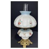 Antique hand painted oil lamp
