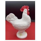 Westmorland rooster milk glass
