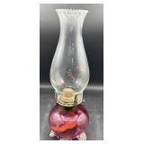 EAPG cranberry oil lamp