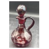 Bohemian ruby cut crew deer design