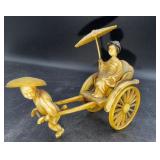 Oriental figurine, movable wheels
