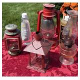 Vintage barn, lantern/oil lamp/oils