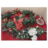 Christmas wreath and decorations