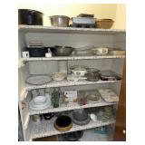Large amount of kitchen items contents of shelfs