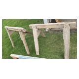 Pair of wooden saw horse