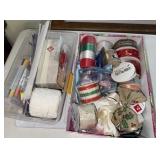 Large amount of Christmas ribbons and