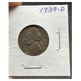 1939 -D  Jefferson nickel