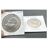 1776 to 1976 one dollar coin/half dollar