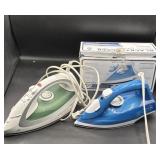 Two irons /small ironing board