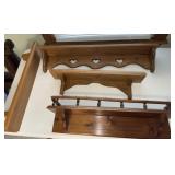 Four wooden plate shelves