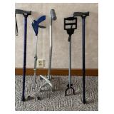 Several walking canes