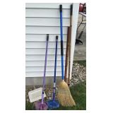 Brooms and cleaning supplies