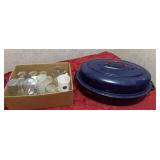 Granite roaster and glasses