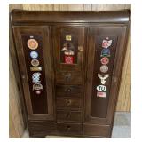 Vintage wooden chef robe/gun cabinet/storage