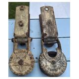 Antique cast iron wheel pulley