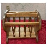 Oak magazine rack