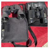 Two sets of binoculars