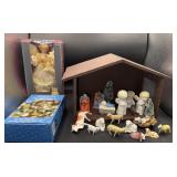 LED Christmas lights Angel toppernativity scene