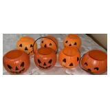 Vintage Halloween pumpkins plastic