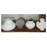 Milk glass lampshade/Angel concrete