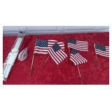 Flag pole &  American flags small