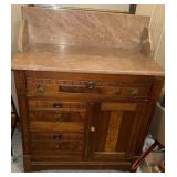 Antique small marble top wash stand