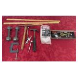 Rope advertising, yardsticks, hammers weights