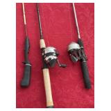 Three fishing poles
