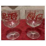 Pepsi and Coca-Cola glasses