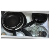 Pots and pans, miscellaneous kitchen items