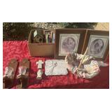 Decorative pictures, candleholders angels